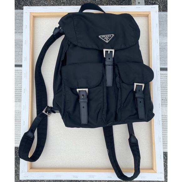 Vintage Black Prada Nylon Tessuto Drawstring Backpack - Picture 6 of 9